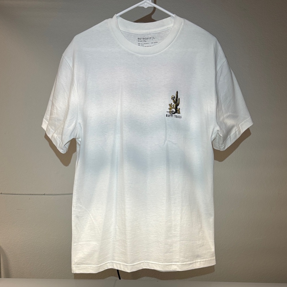Men’s Retrofit Manufacturing Co. White Cactus Graphic Tee Size Large